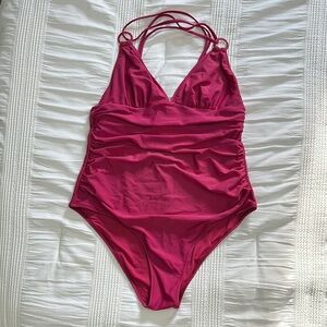 Source Unknown Pink One Piece Swimsuit